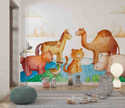 3D Cartoon Camel Tiger Kids Wallpaper Wall Mural Wall Decor Wall Art Wall Sticker Remoable Wallpaper