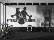3D Poster Letter Kettle-Bell Man Woman Round Wall Mural Wallpaper YXL 91
