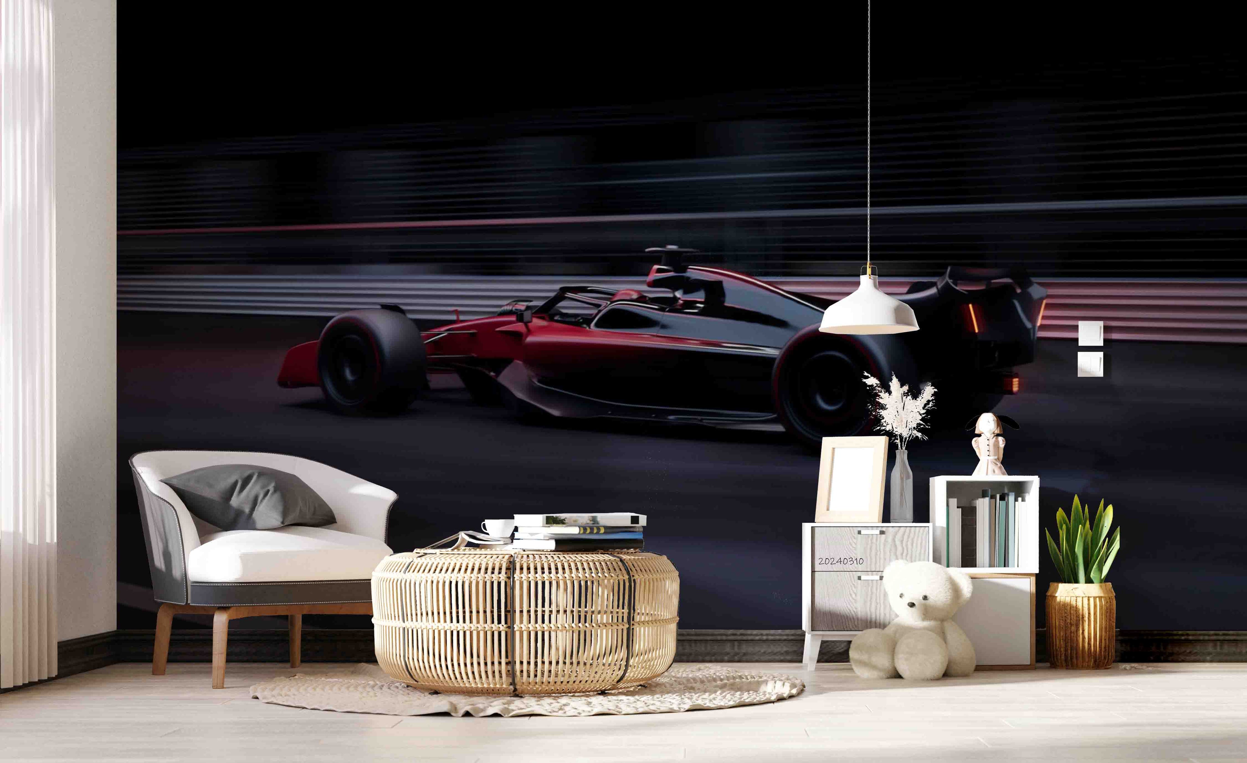 3D Red F1 Formula One Racing Wallpaper Wall Mural Wall Decor Wall Art Wall Sticker Remoable Wallpaper