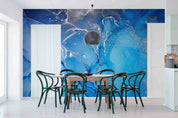 3D Bright Blue Marble bright blue marble artwork wall mural wallpaper for living room - view 5