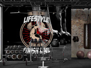 3D Fitness Letter Black Weightlifting Wall Mural Wallpaper YXL 1726