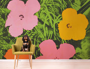 3D Graffiti Floral Grass Black Wall Mural Wallpaper YXL 2894