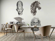 3D Sculpture Horse Eagle Head Wall Mural Wallpaper YXL 2418