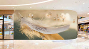 3D Retail Shop Store Market Trade Feather Wall Mural Wallpaper 27