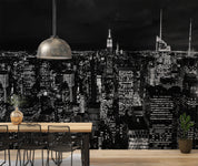 3D Night Urban Architecture Mansion Iron Tower Wall Mural Wallpaper YXL 2825