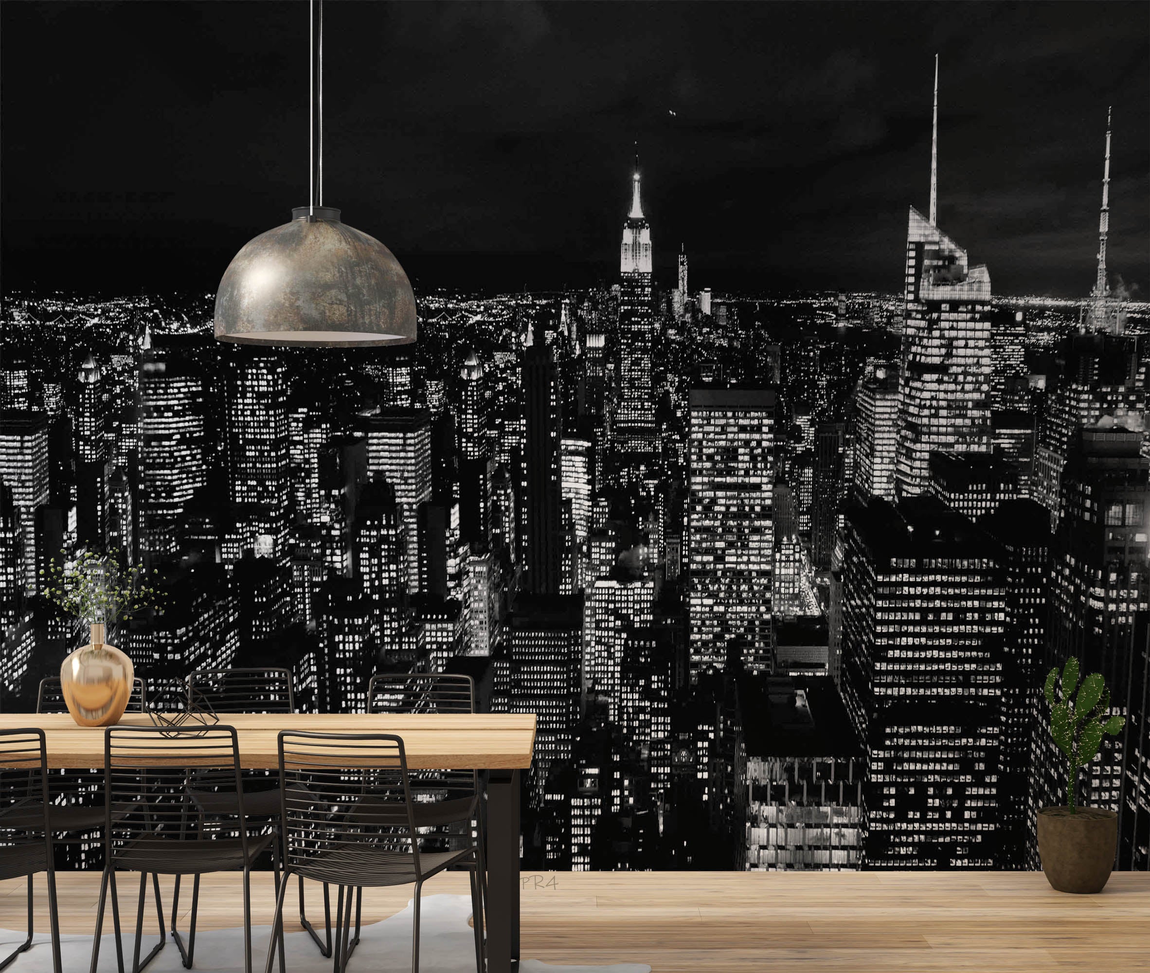 3D Night Urban Architecture Mansion Iron Tower Wall Mural Wallpaper YXL 2825