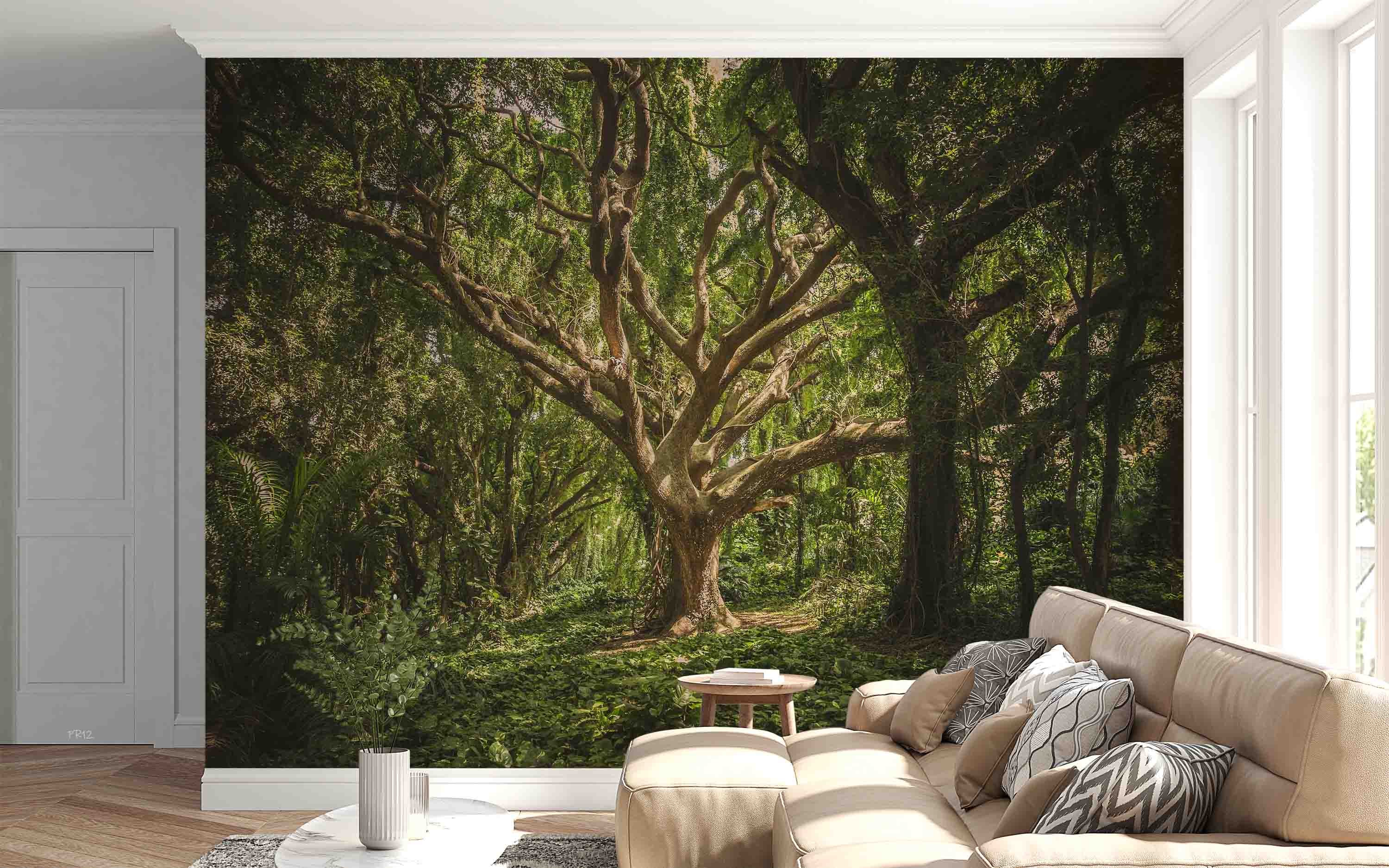 3D Summer Forest Tree Leaves Wall Mural Wallpaper GD 4935- Jess Art Decoration