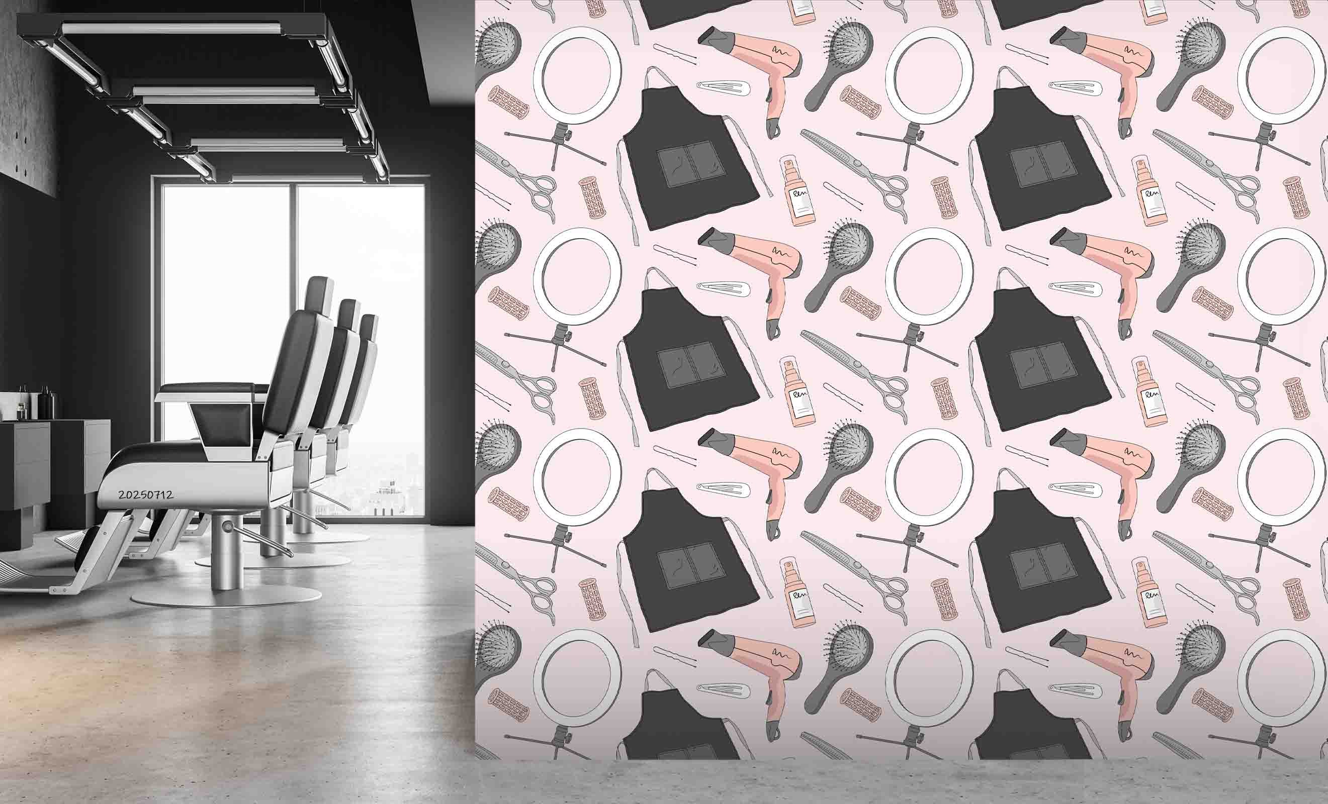 3D Salon Shop Beauty Salon Barber Shop Pattern Wall Mural Wallpaper 55