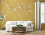 3D Chinese Flower Branch Gold Wallpaper Wall Mural Wall Decor Wall Art Wall Sticker Remoable Wallpaper LQH