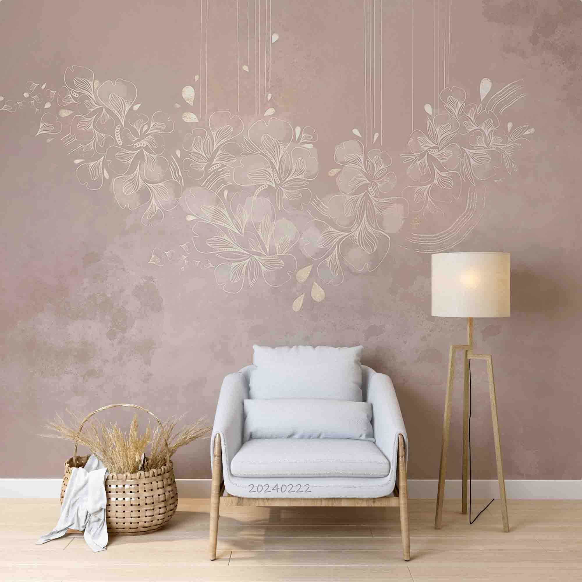 3D Abstract Grey Leaf Floral Wallpaper Wall Mural Wall Decor Wall Art Wall Sticker Remoable Wallpaper LQH 31