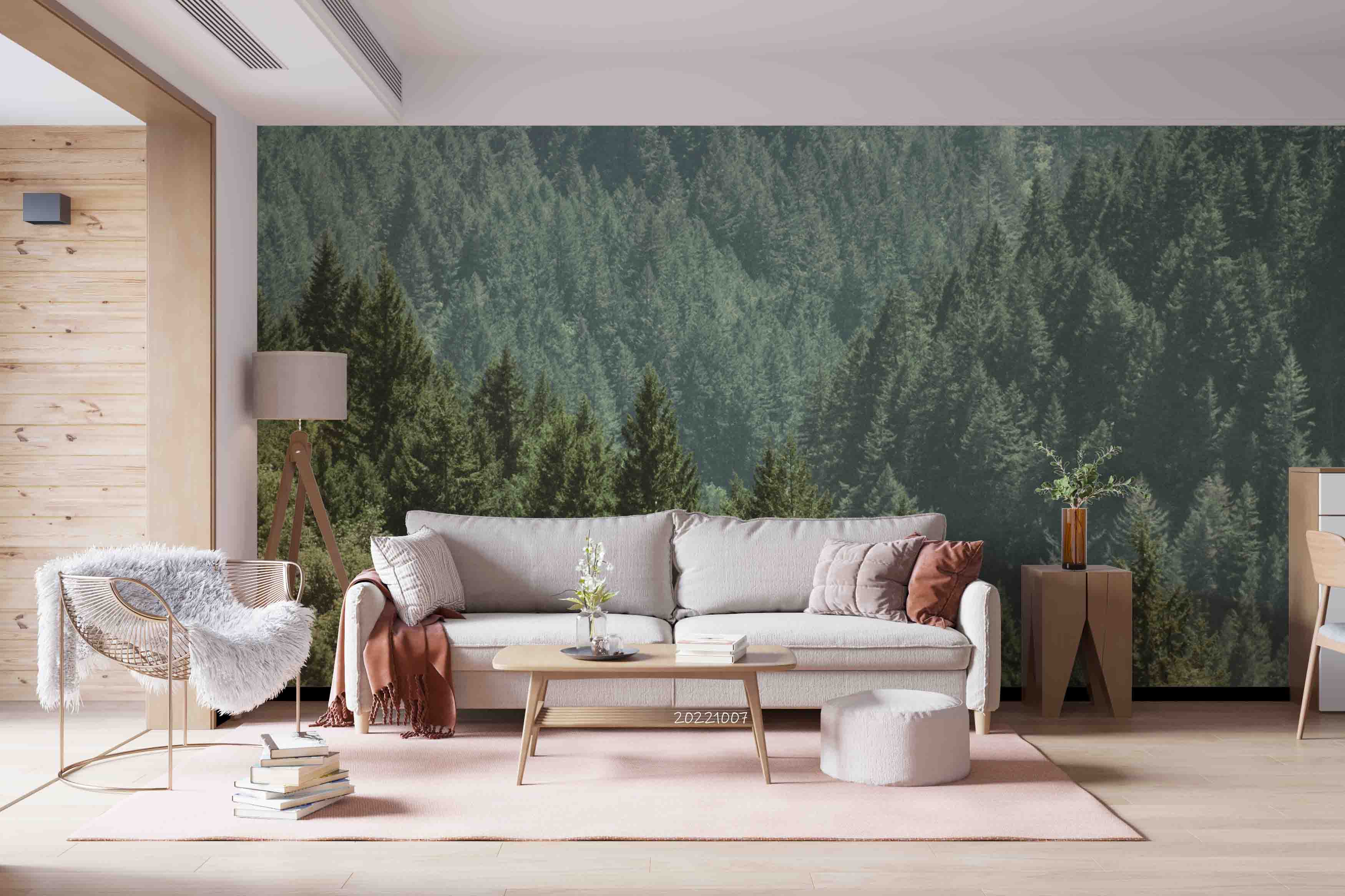 3D Beautiful Forest Pine Trees Wall Mural Wallpaper GD 3296- Jess Art Decoration