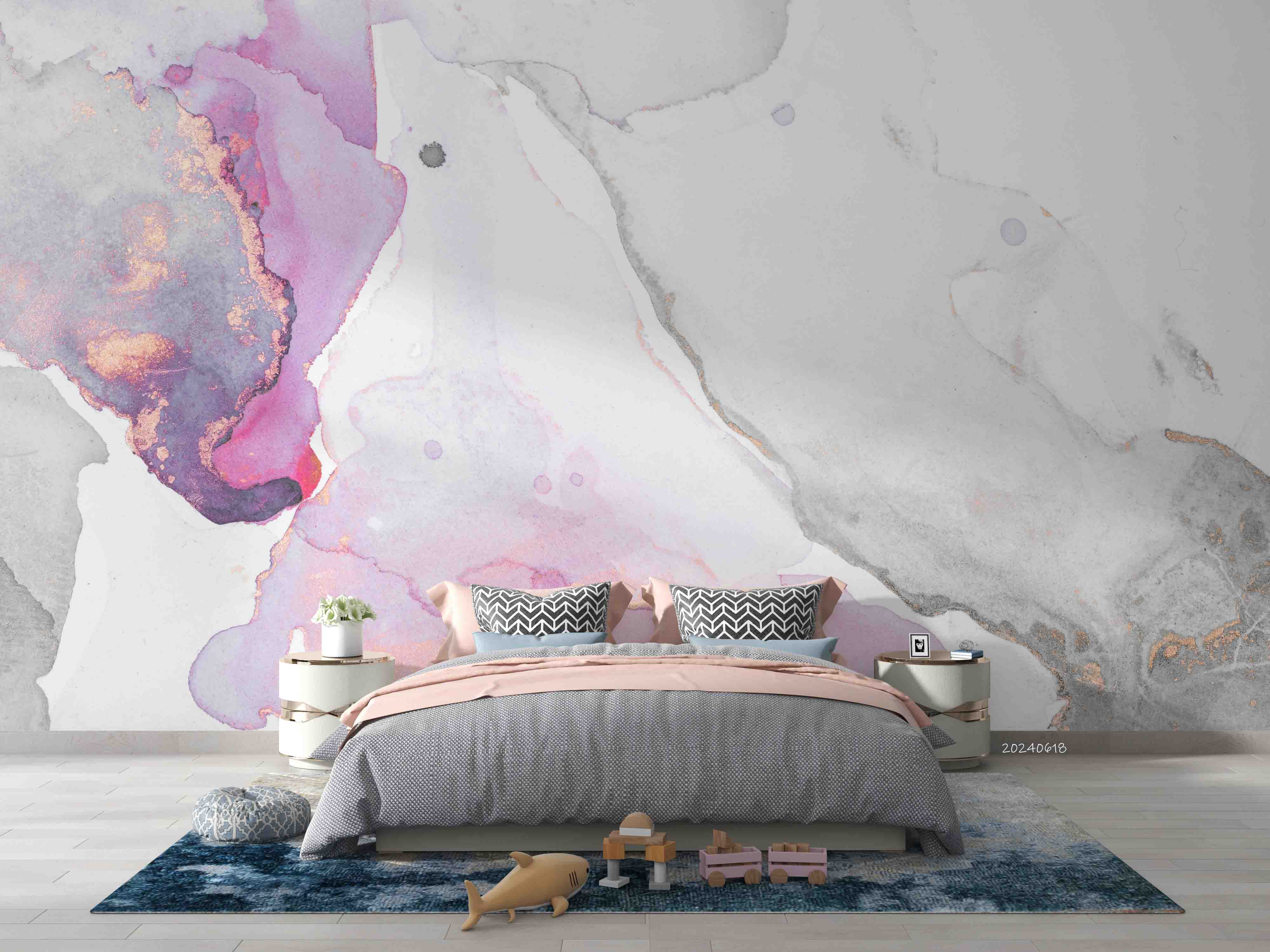 3D Abstract Damaskeen Dot Gray Wall Mural Wallpaper YXL 623