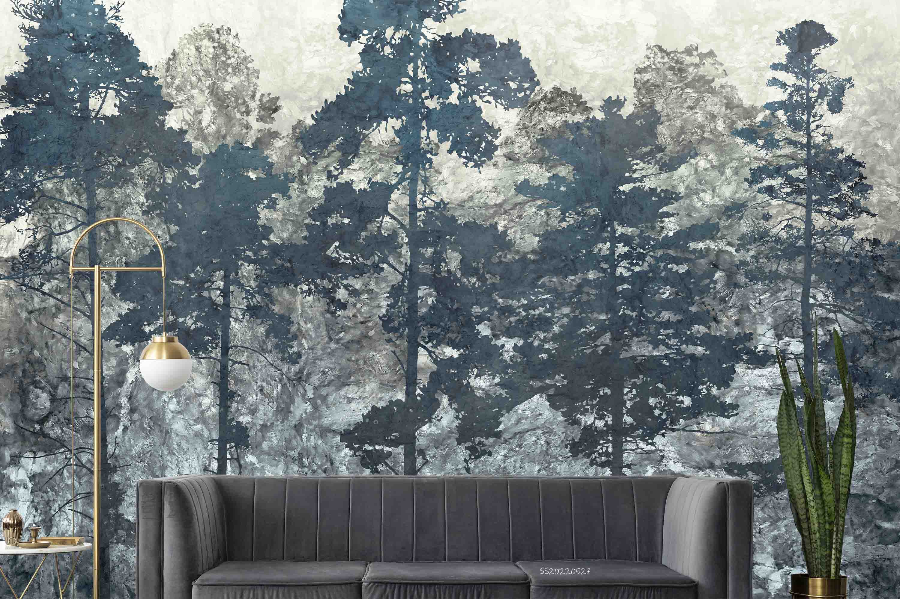 3D Pine Forest Oil Painting Wall Mural Wallpaper GD 4141- Jess Art Decoration