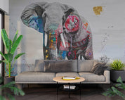 3D Animal Elephant Grassland Tree Wall Mural Wallpaper YXL 2903