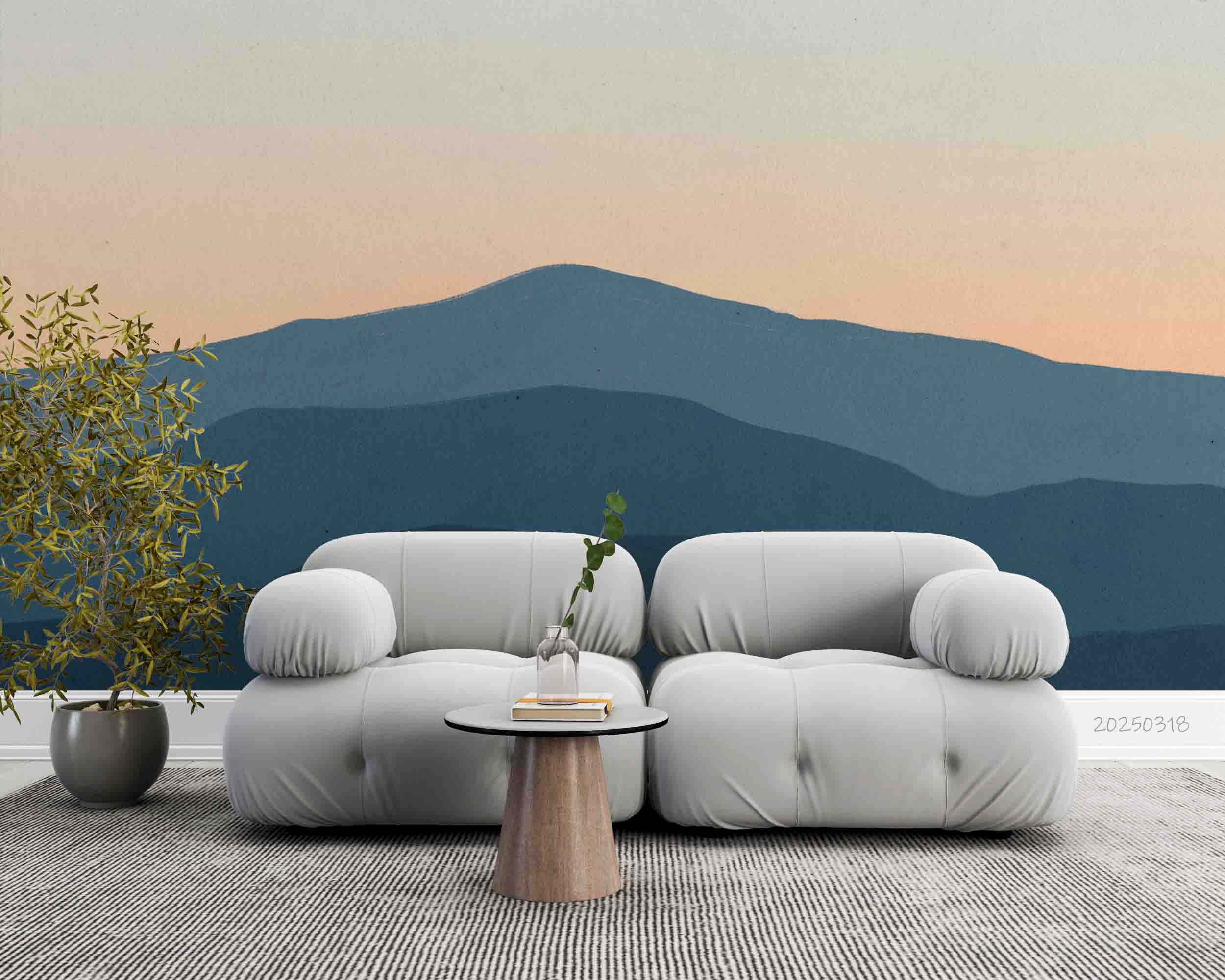 3D Sunset Sky Mountain Range Natural Scenery Wallpaper Wall Mural Wall Decor Wall Art Wall Sticker Remoable Wallpaper 24