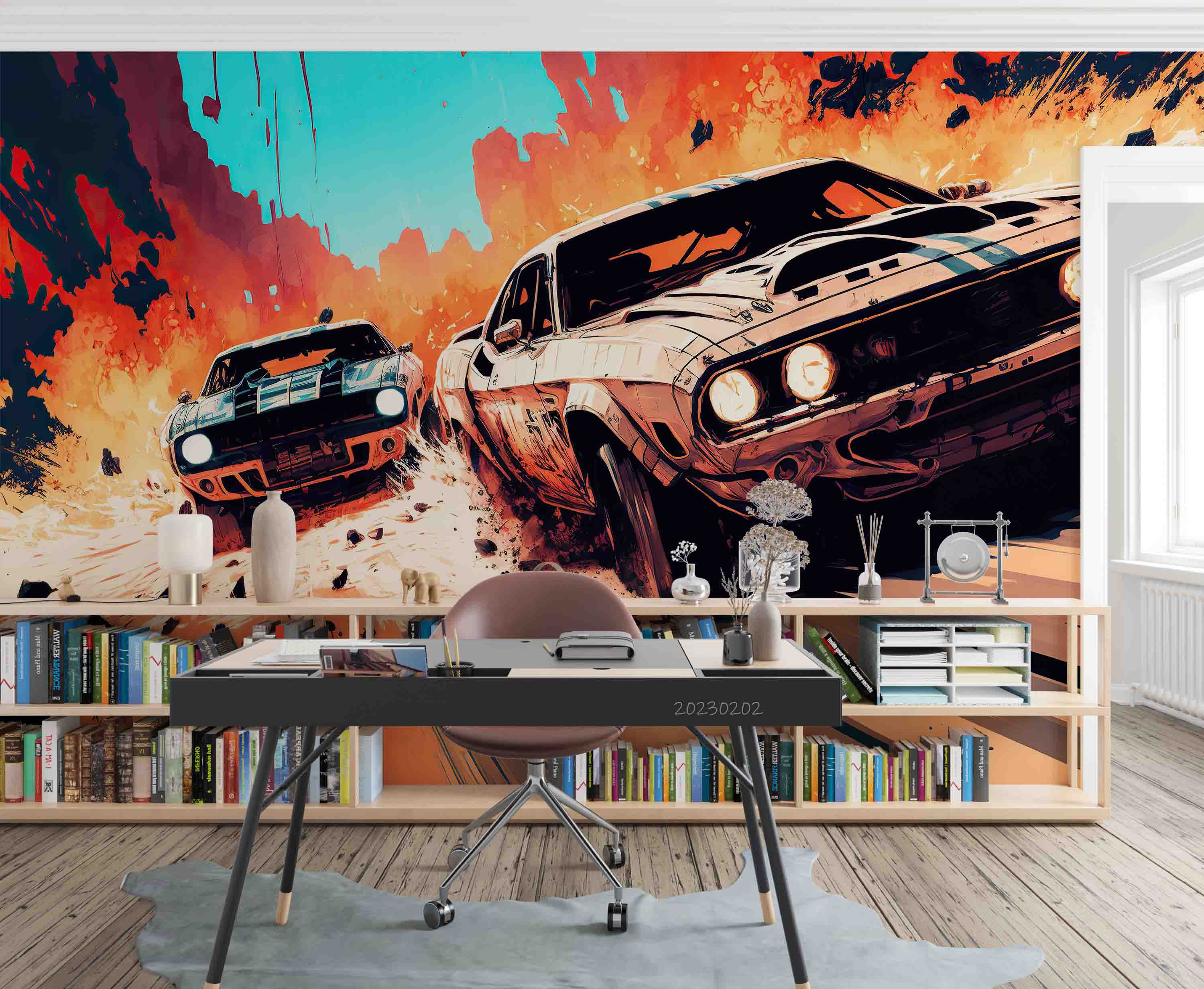 3D Painting Automobile Croci Wall Mural Wallpaper YXL 13- Jess Art Decoration