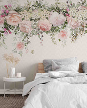 3D Watercolor Bloomy Floral Wall Mural 223
