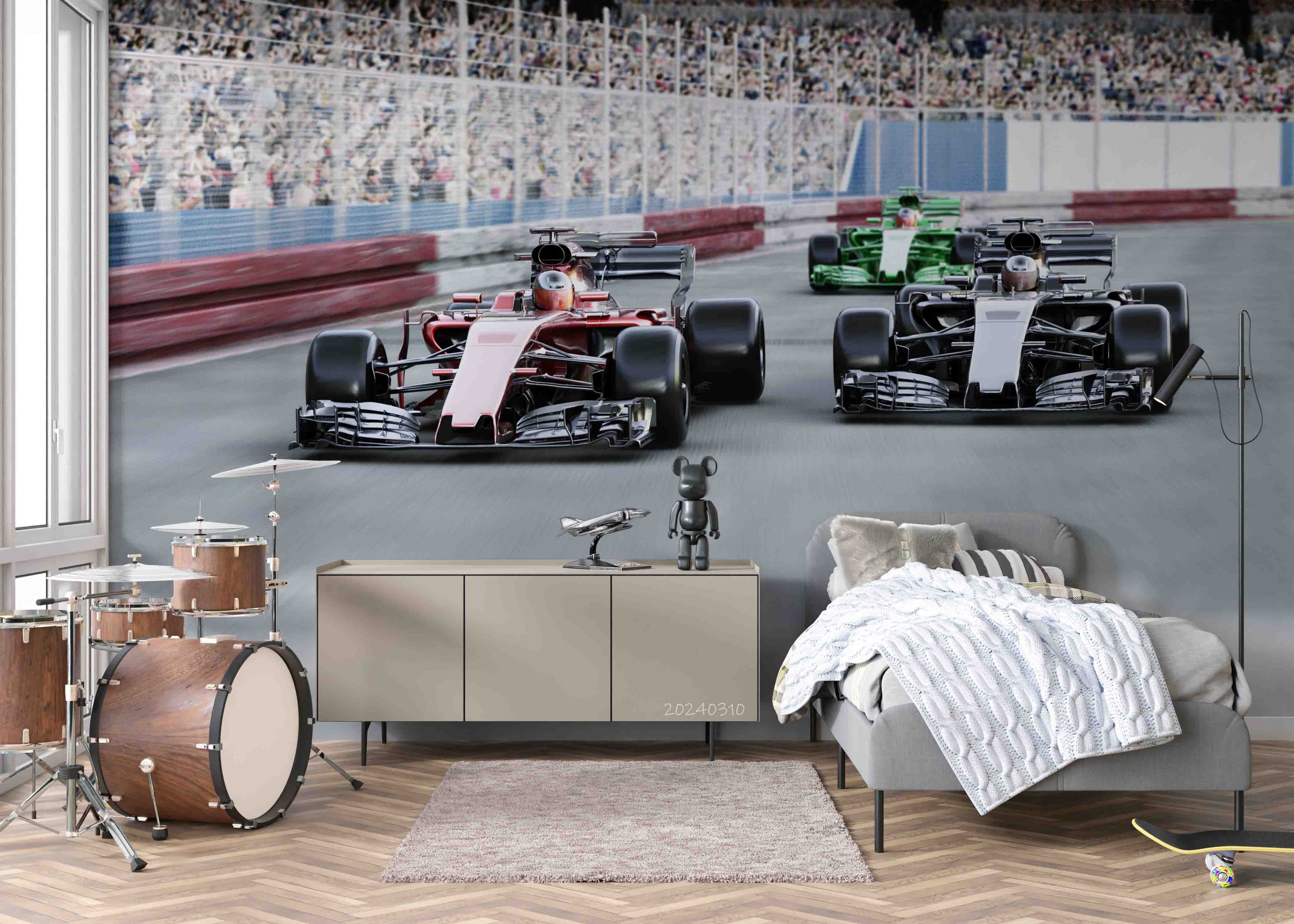 3D F1 Formula One Racing Wallpaper Wall Mural Wall Decor Wall Art Wall Sticker Remoable Wallpaper