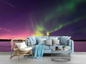 3D Pink Aurora Sky Forest Snow Scenery Wallpaper Wall Mural Wall Decor Wall Art Wall Sticker Remoable Wallpaper 18