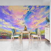 3D Flower Nursery Cloud Sky Sunlight Wall Mural Wallpaper YXL 98