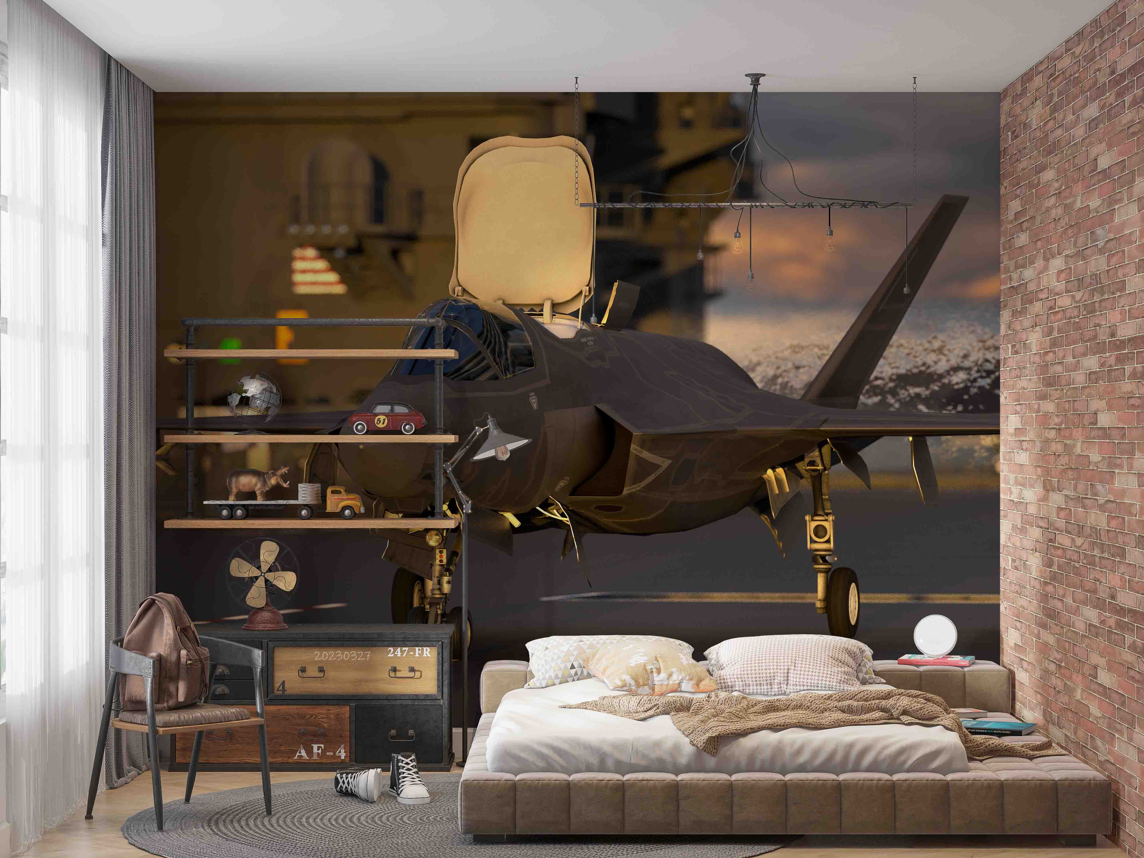 3D Lockheed Martin F-35 Lightning II Wall Mural Wallpaper GD 5406- Jess Art Decoration