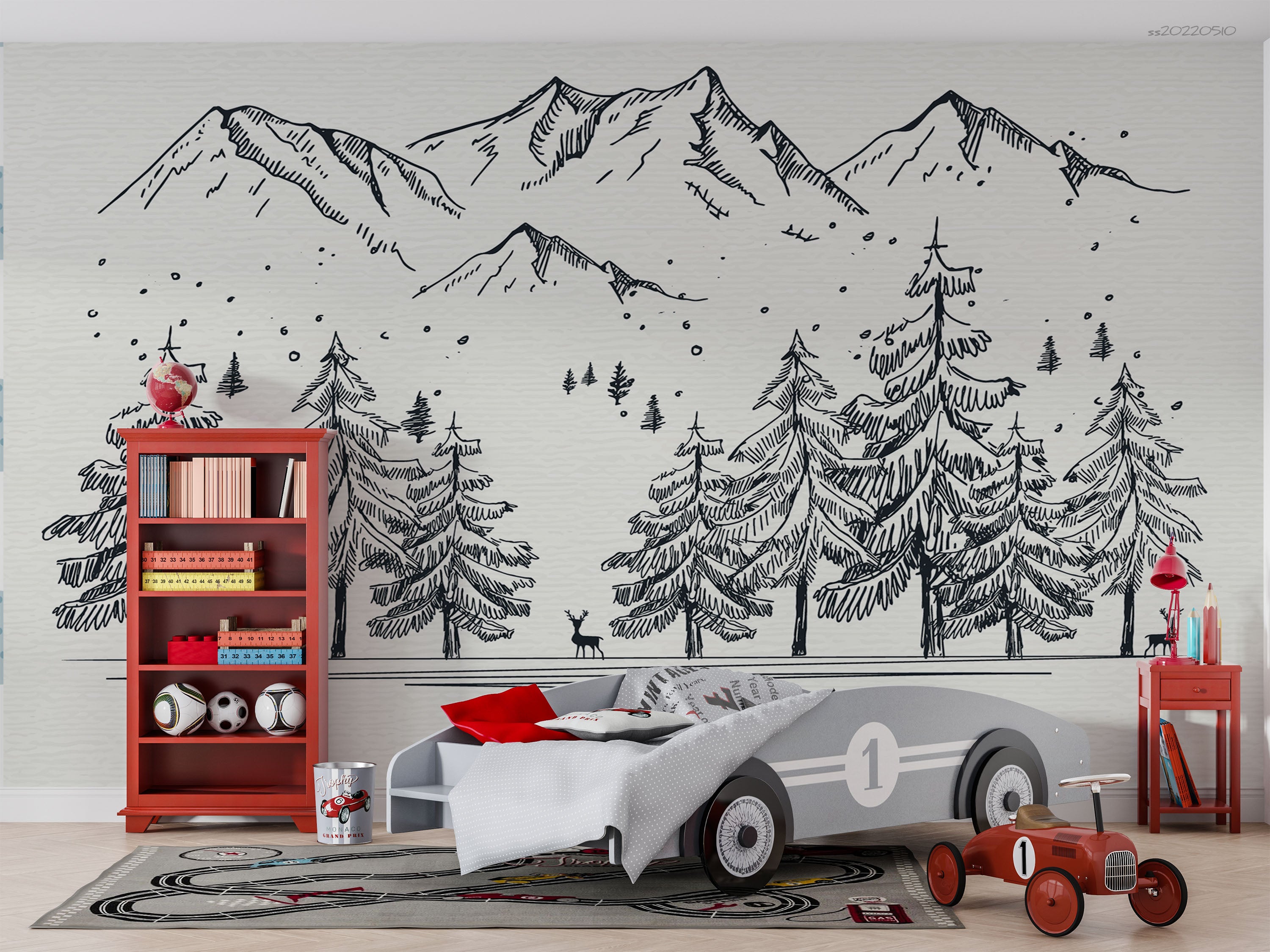 3D Hand Drawn Winter Landscape Background Wall Mural Wallpaper GD 4103- Jess Art Decoration