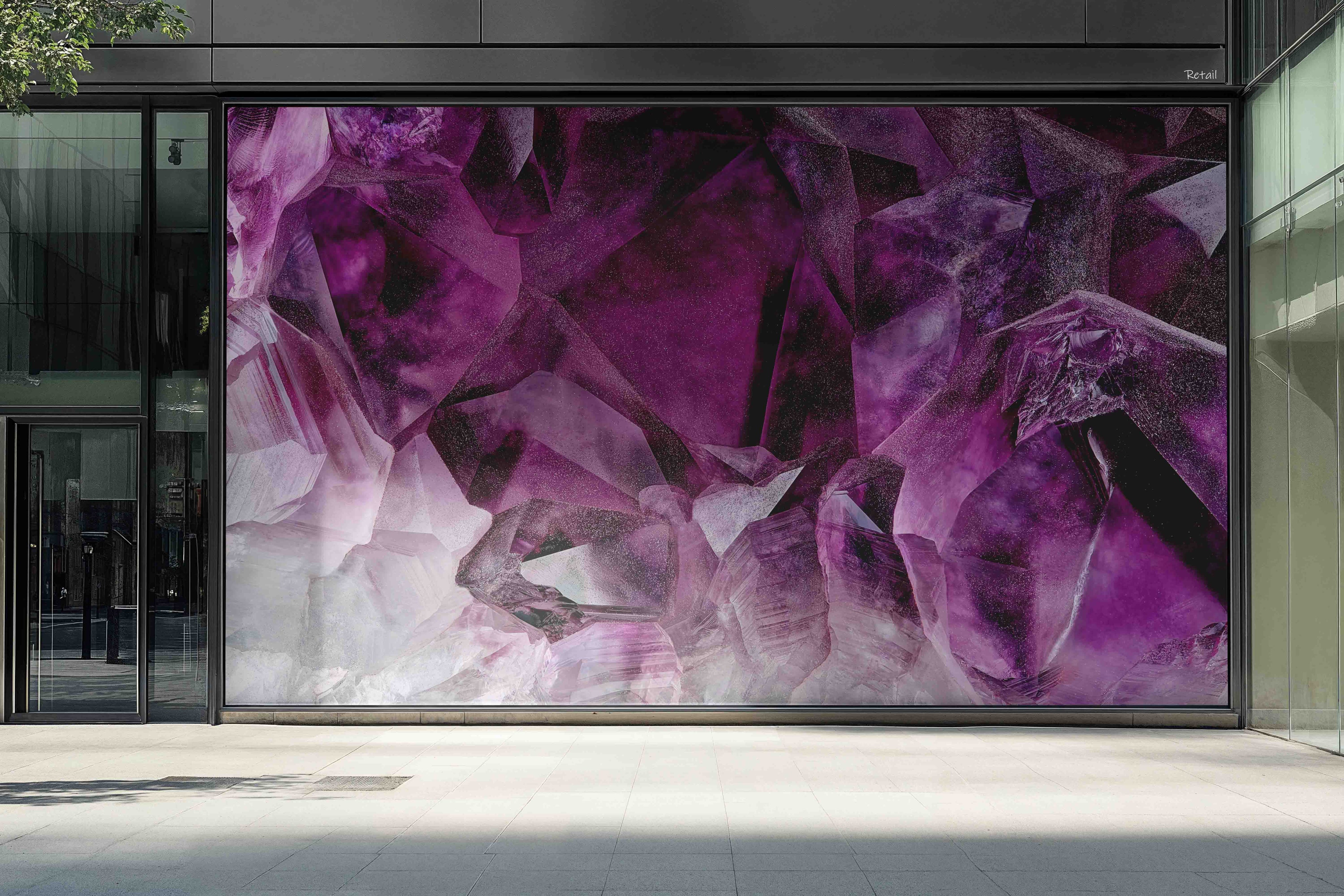 3D Retail Shop Store Market Trade Pink Crystal Wall Mural Wallpaper 24