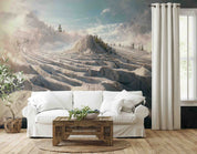3D Snow Mountain Fir Tree Rock Blue Sky Wall Mural Wallpaper GD 3037- Jess Art Decoration