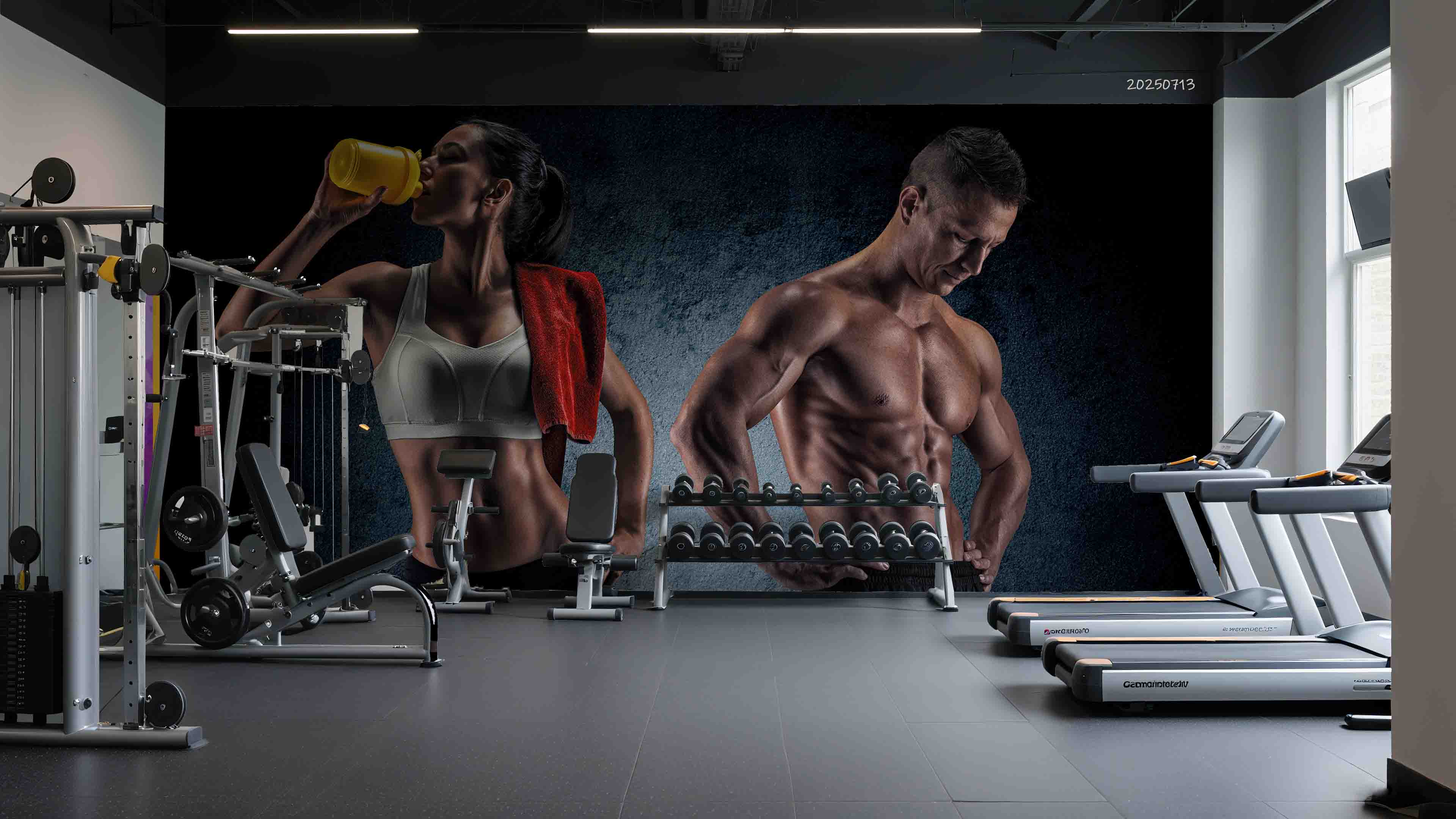 3D Gym Fitness Gymnasium Wall Mural Wallpaper 70