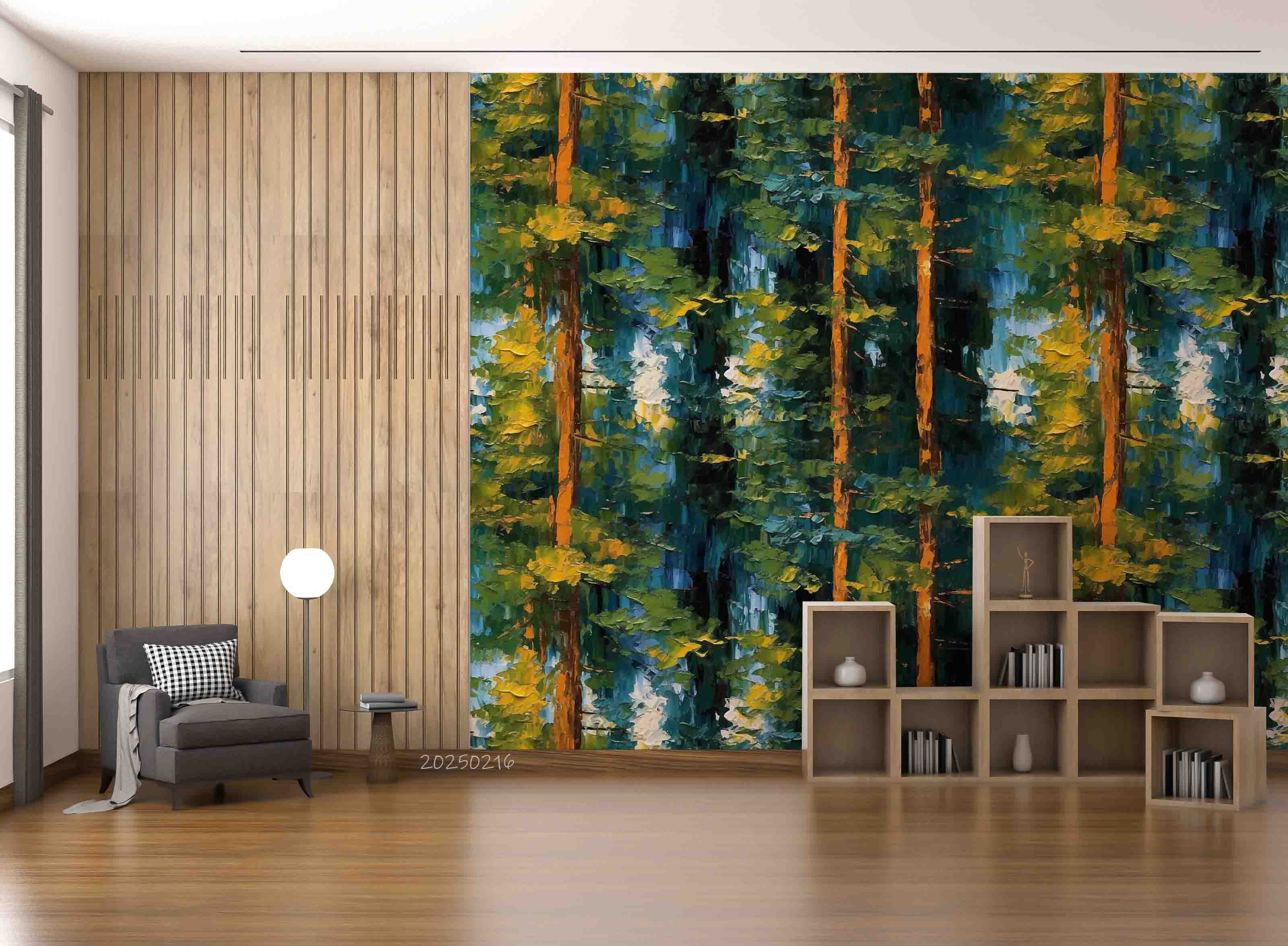 3D Green Forest Landscape Oil Painting Wallpaper Wall Mural Wall Decor Wall Art Wall Sticker Remoable Wallpaper LQH 111