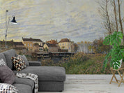 3D Oil Painting Village House River Trees Wall Mural Wallpaper GD 2961- Jess Art Decoration