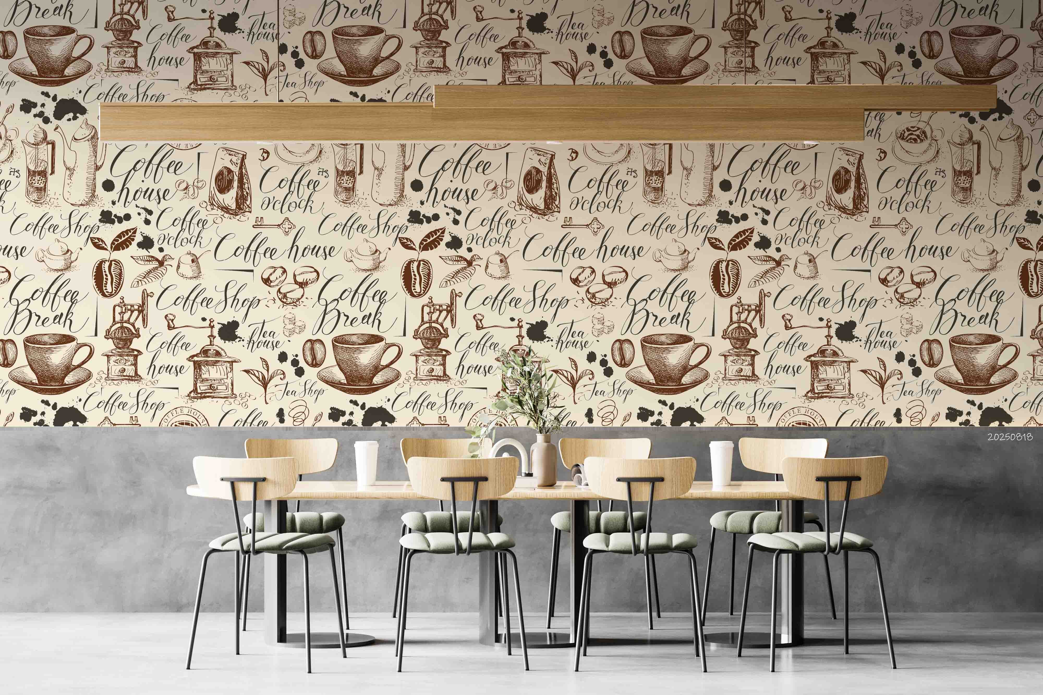 3D Restaurant Snack Bar Coffee Shop Wall Mural Wallpaper 22