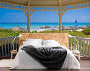 3D Tropical Beach Wooden House Window Scenery Cuba Wall Mural Wallpaper GD 4363- Jess Art Decoration