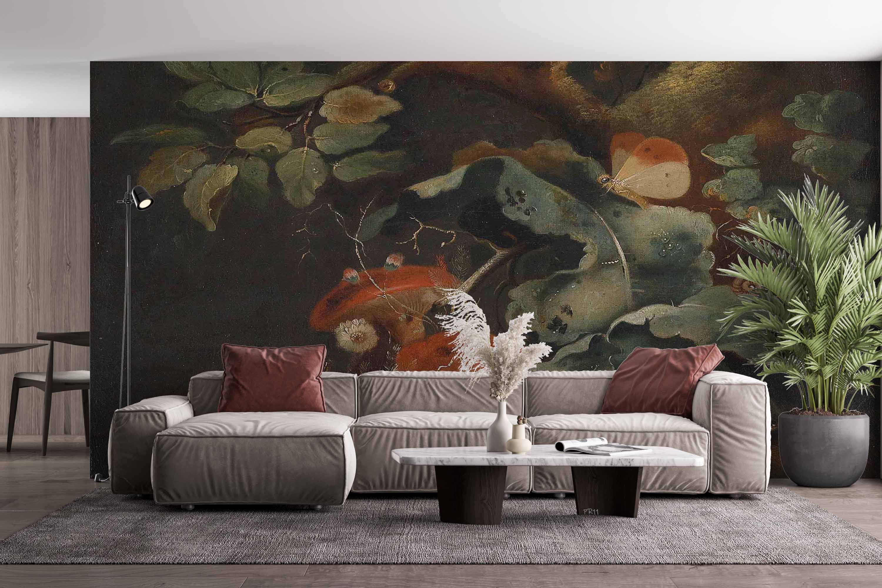 3D Vintage Oil Painting Branches Leaves Butterfly Wall Mural Wallpaper GD 4879- Jess Art Decoration