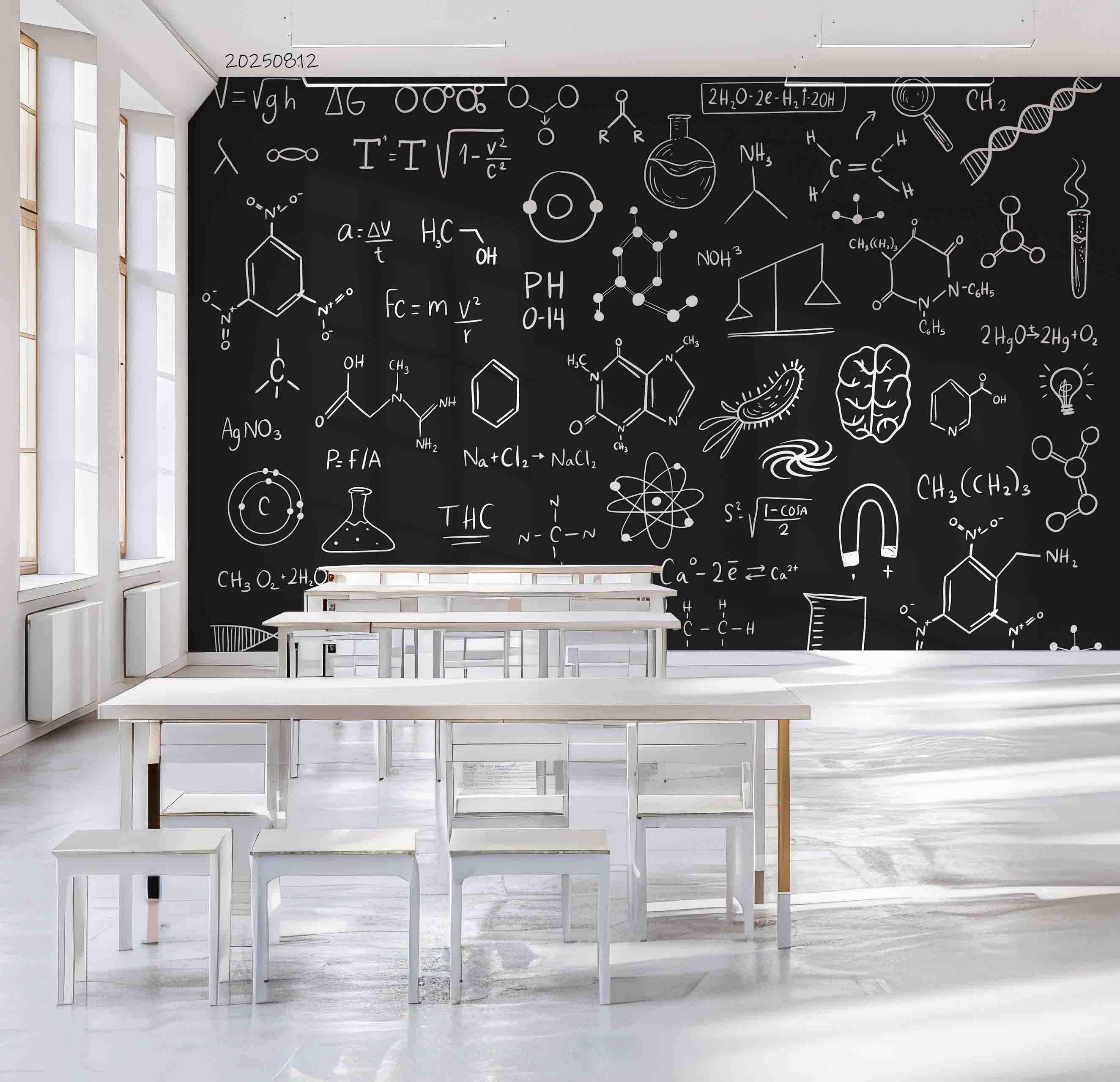 3D School STEM Science Lab Classroom Teaching Aid Math Wall Mural Wallpaper 34