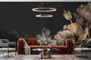 3D Gray Floral Dark Background Wallpaper Wall Mural Wall Decor Wall Art Wall Sticker Remoable Wallpaper