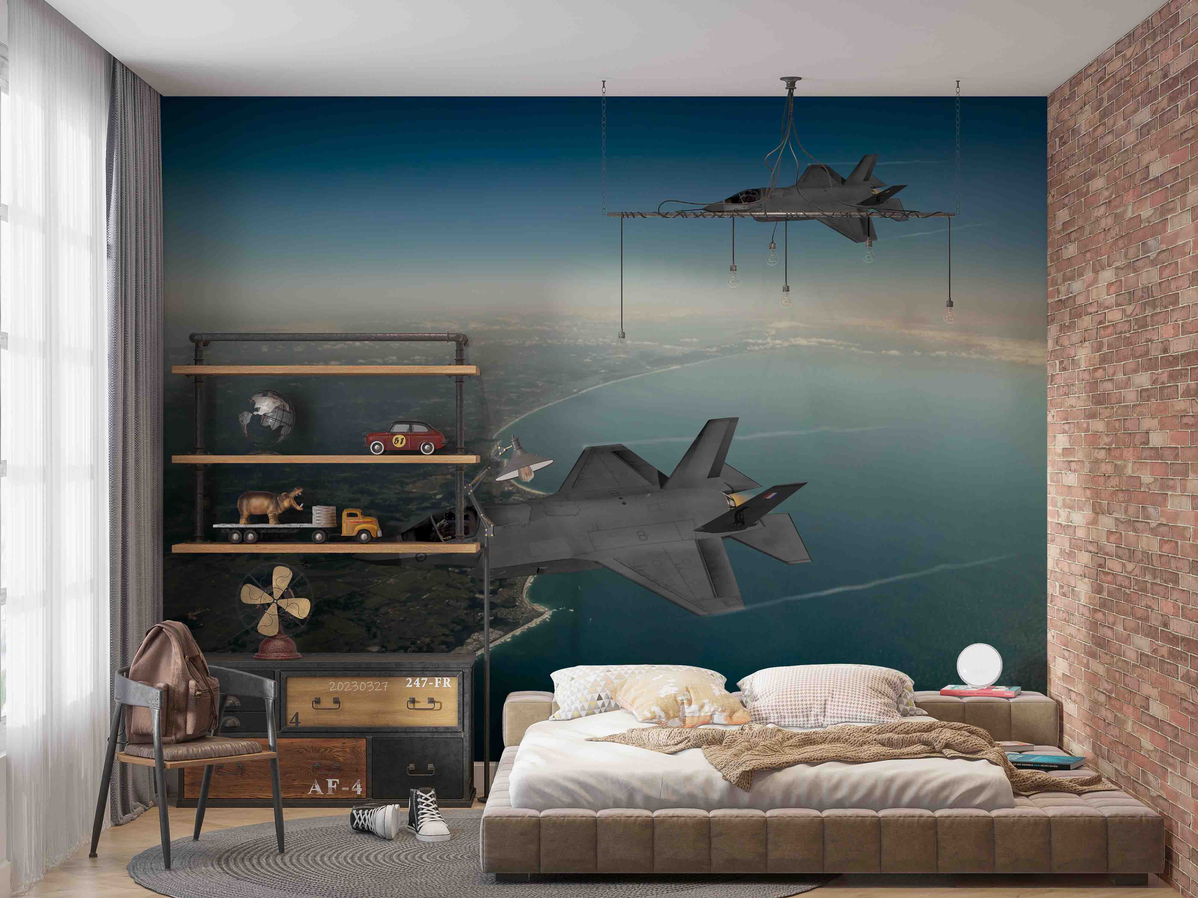 3D F-35 Lightning II Fighter Aircraft Australia Tweed Heads Wall Mural Wallpaper GD 5472- Jess Art Decoration