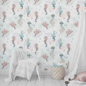 3D Animal Starfish Coral Sea Horse Octopus Bubble Wall Mural Wallpaper YXL 21