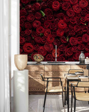 3D Red Rose Background deep red rose feature wall wall mural wallpaper for bathroom - view 6
