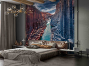 3D Hotel Inn Motel Hostel Resort Manor Scenery Mountains River Wall Mural Wallpaper 15