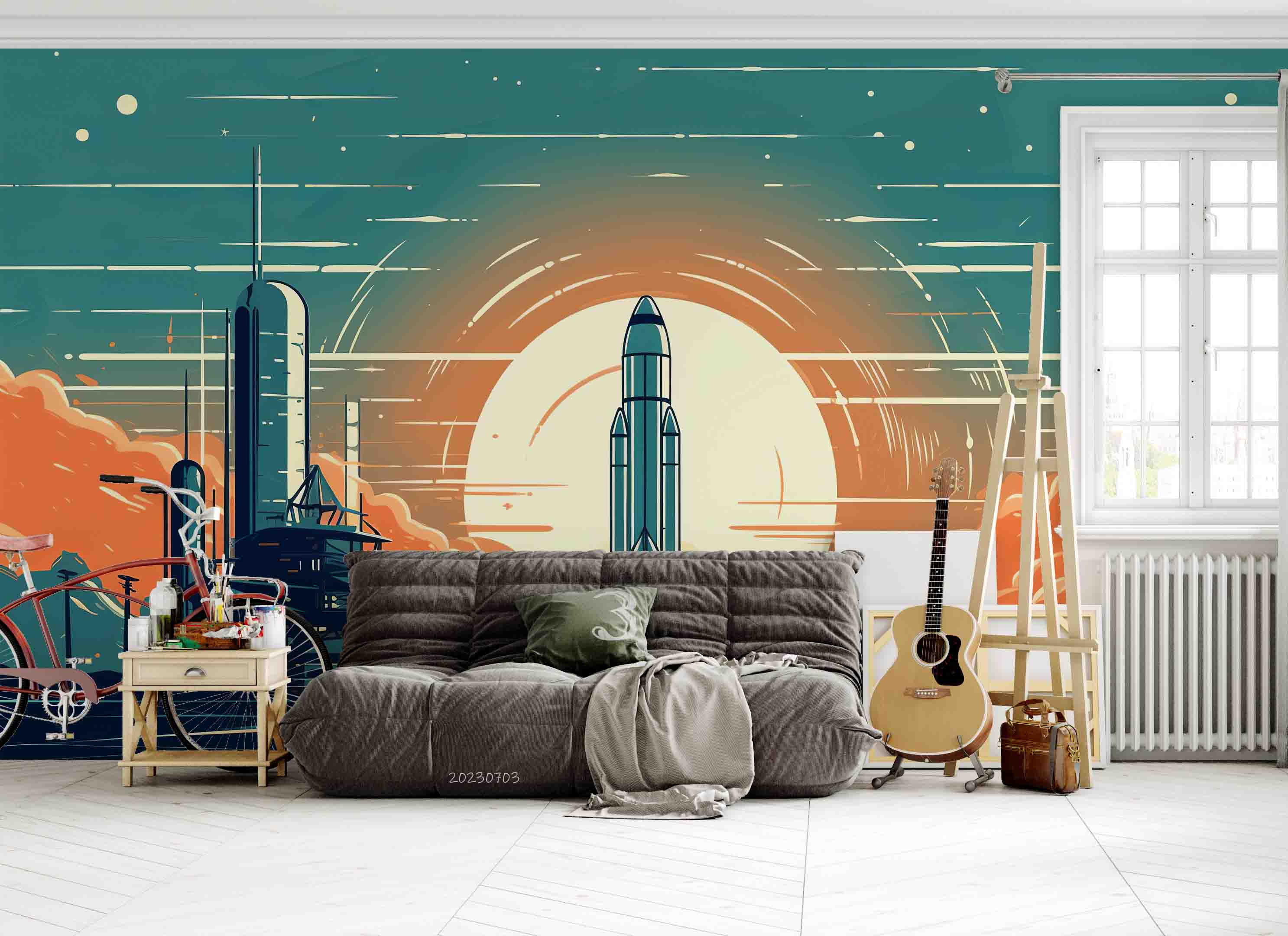 3D Aircraft Cable Bridge Electric Pylon Wall Mural Wallpaper YXL 1843