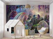 3D Fantasy Castle Plant Floral Dragon Wall Mural Wallpaper GD 4767- Jess Art Decoration