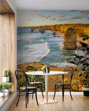 3D Sandbeach Sea Stone Tree Cloud Mountain Wall Mural Wallpaper YXL 537