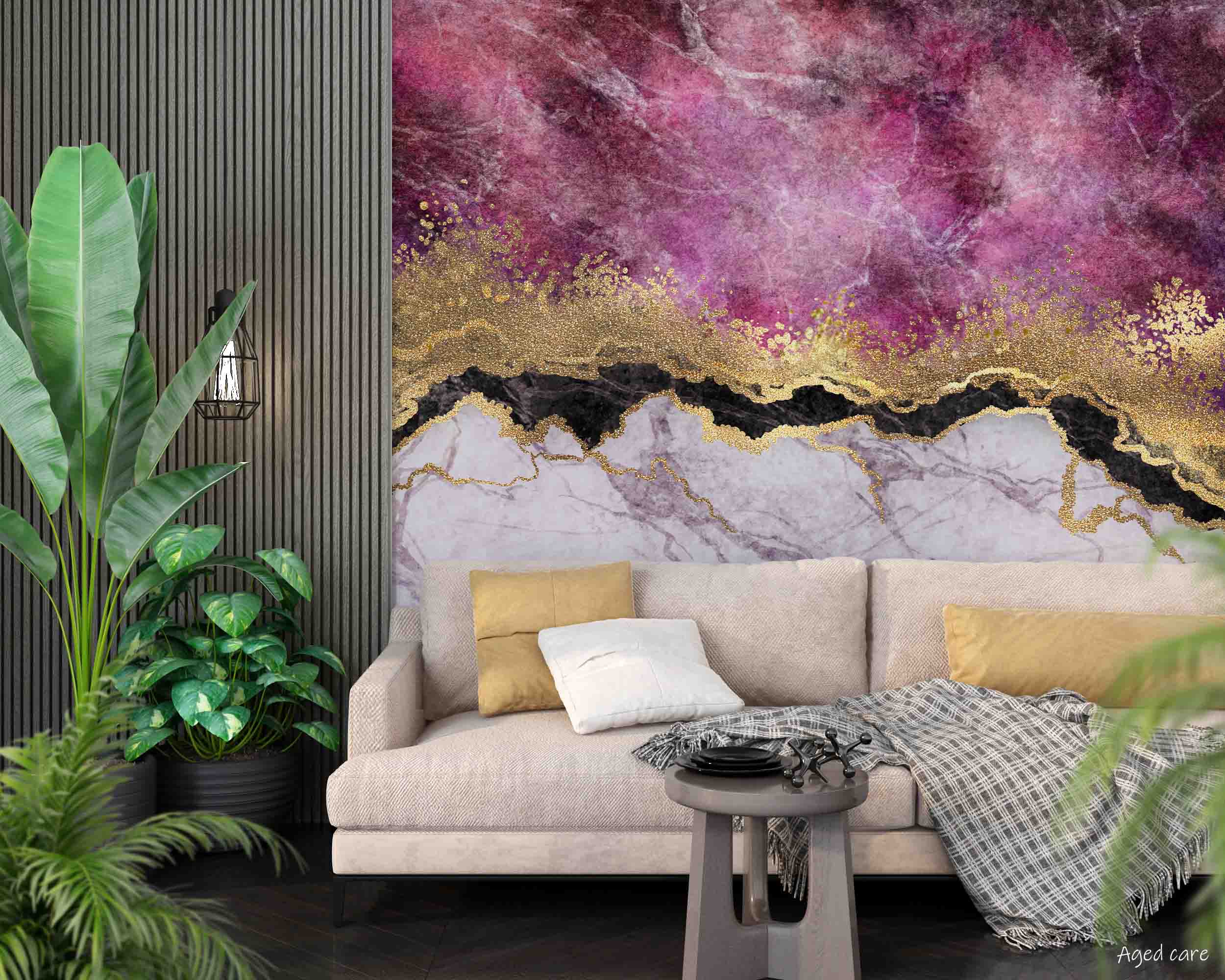 3D Aged Care Retirement Home Gerocomium Rest Home Marble Pink White Wall Mural Wallpaper 28