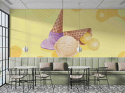 3D Ice Cream Apricot Wall Mural Wallpaper YXL 2330