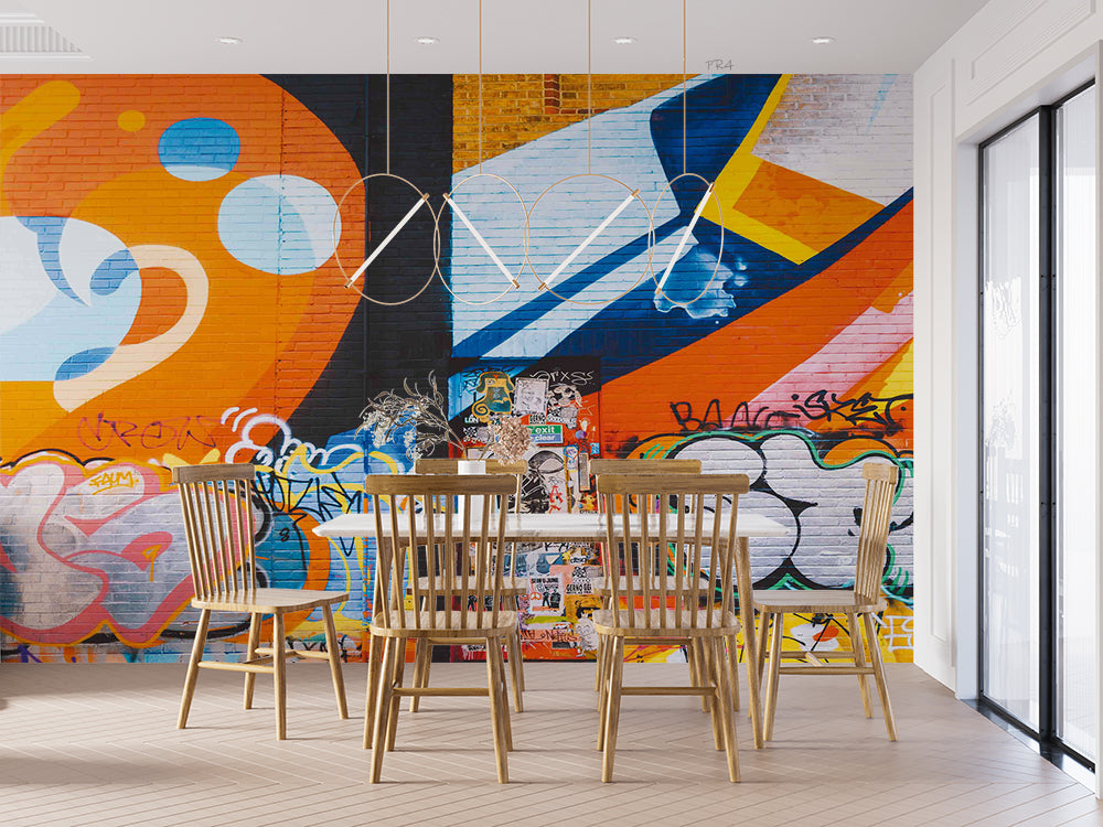 3D Graffiti Round Love Triangle Wall Mural Wallpaper YXL 2805