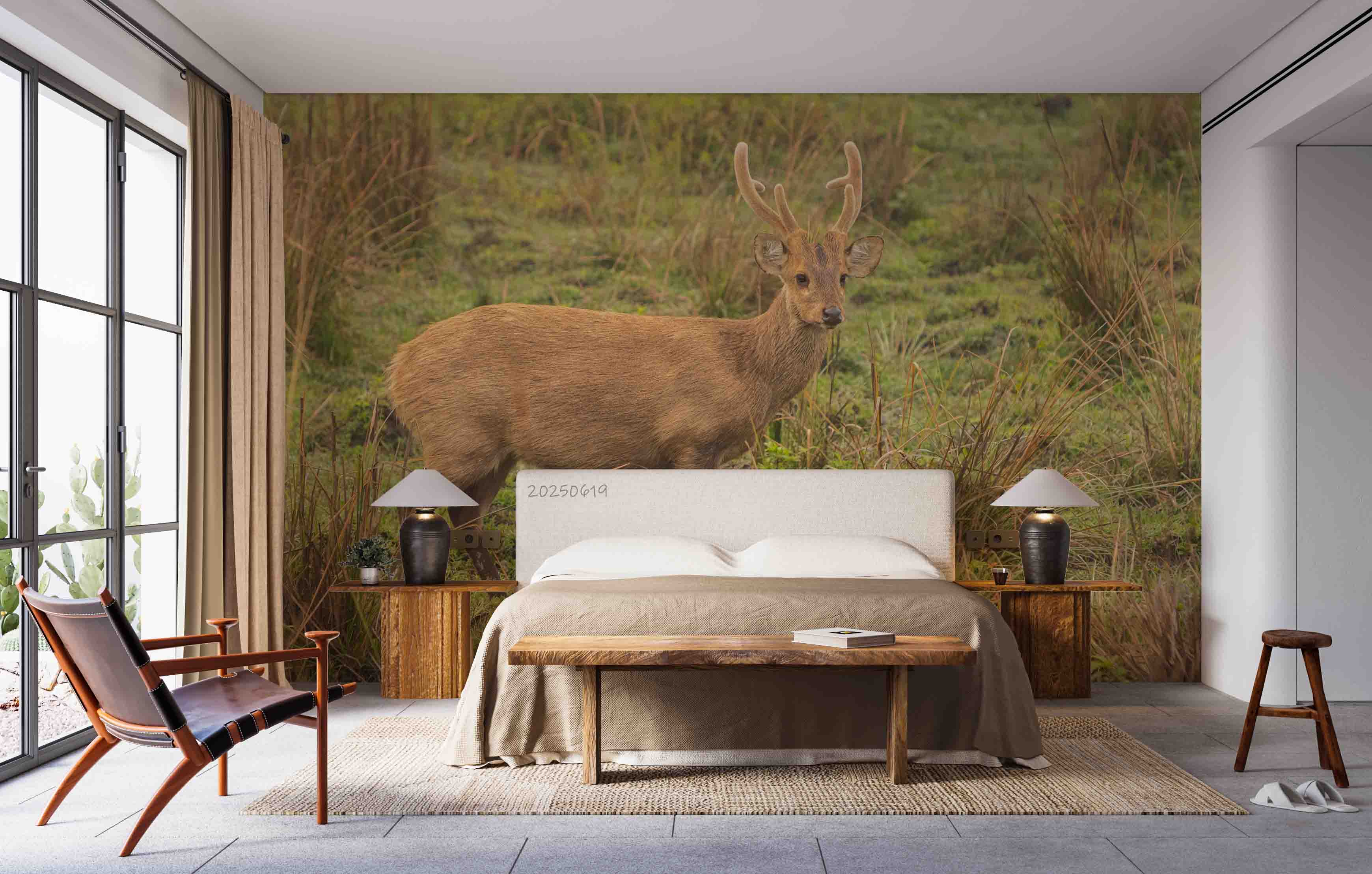 3D Nature Green Forest Sika Deer Wallpaper Wall Mural Wall Decor Wall Art Wall Sticker Remoable Wallpaper 33
