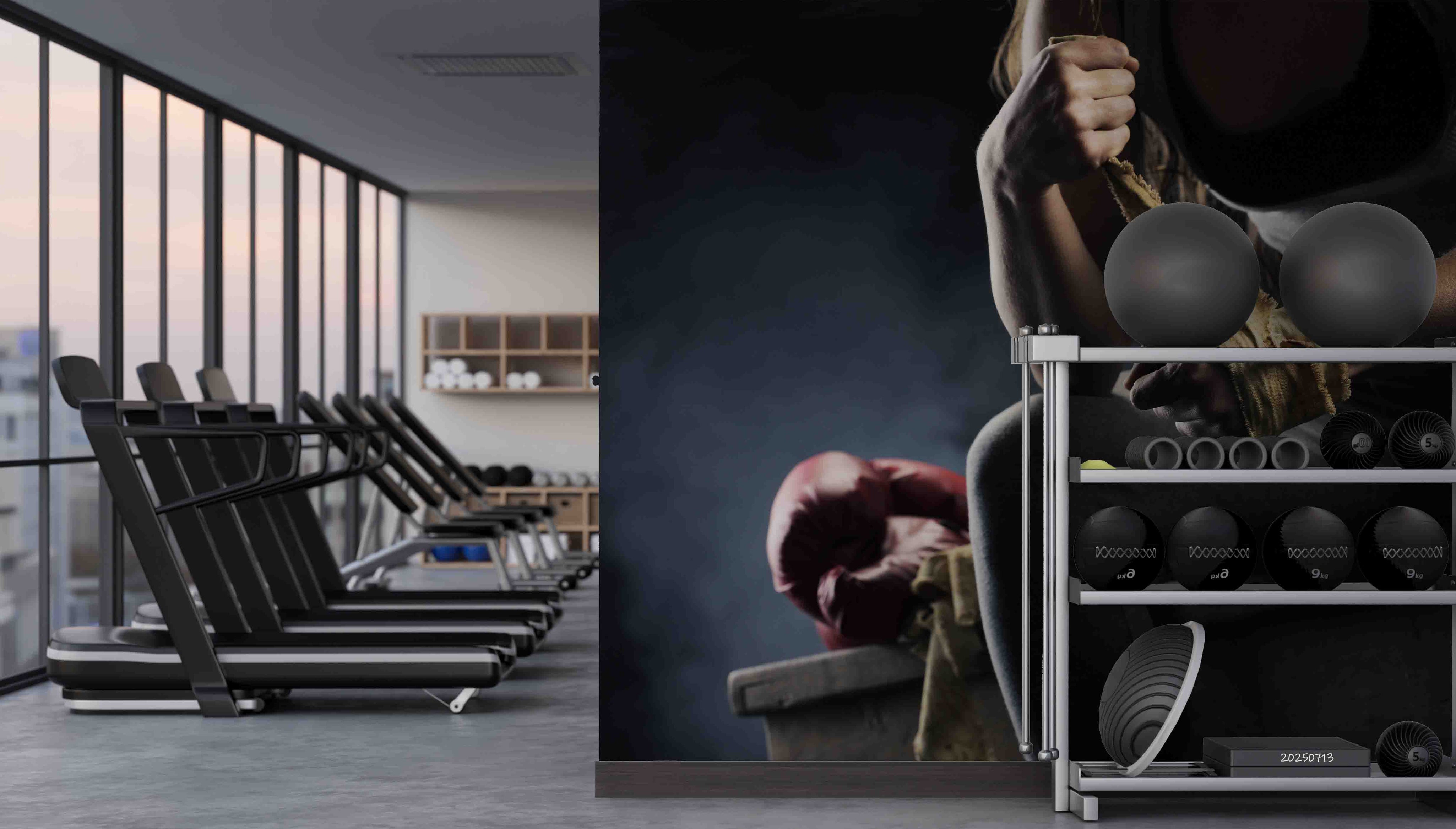 3D Gym Fitness Gymnasium Boxing Wall Mural Wallpaper 75