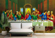 3D Religious Supper Painting classical religious oil painting wall mural wallpaper for dining room - view 4