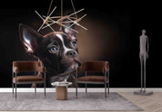 3D Animal Dog Black Wall Mural Wallpaper YXL 1865